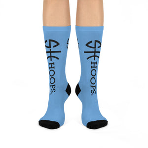 She Hoops® Cushioned Light Blue Crew Socks