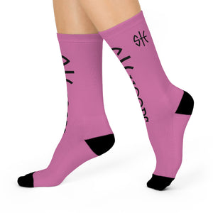 She Hoops® Cushioned Pink Crew Socks