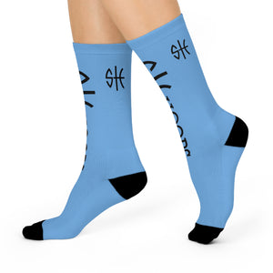 She Hoops® Cushioned Light Blue Crew Socks