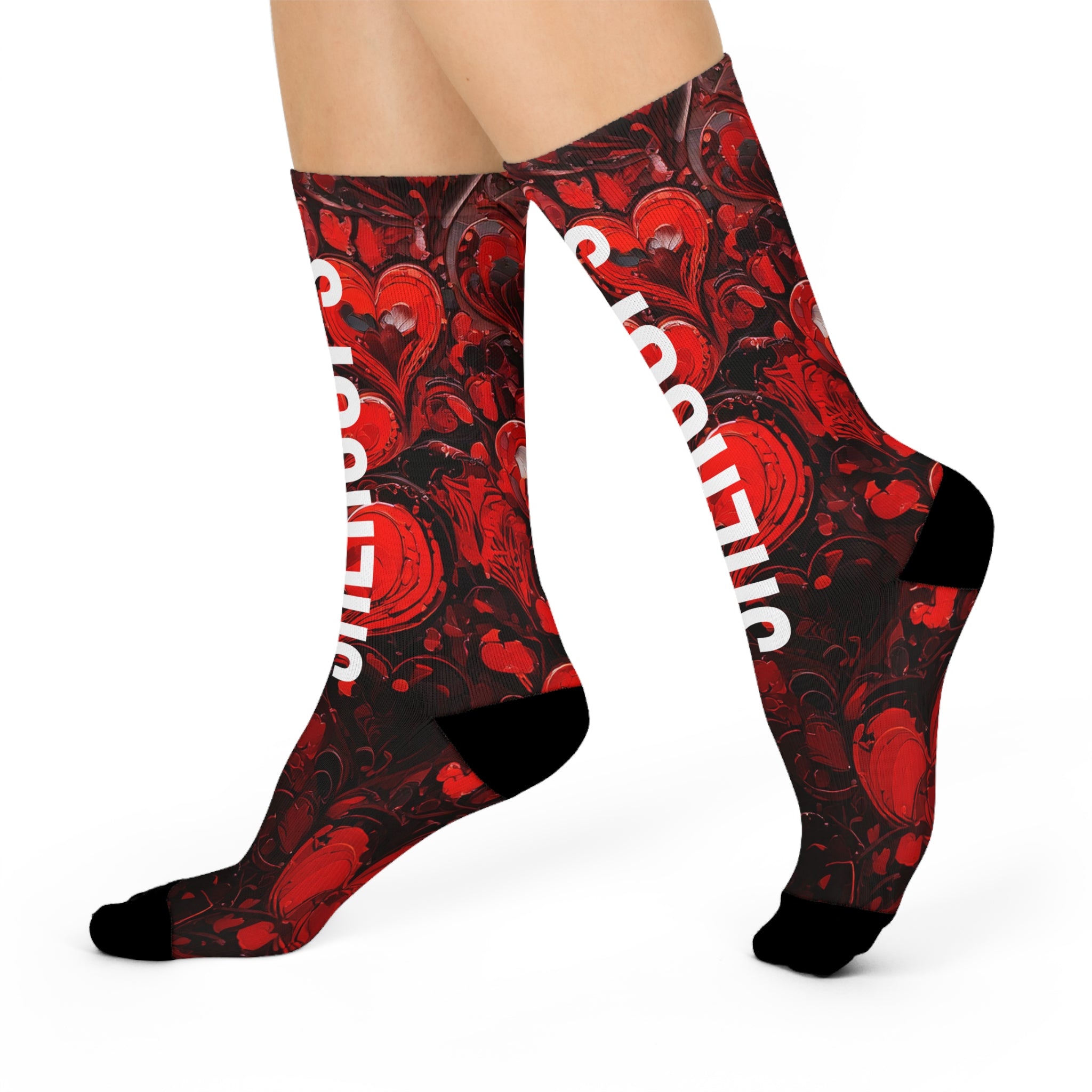 She Hoops® Cushioned Heart Crew Socks